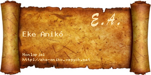 Eke Anikó névjegykártya
